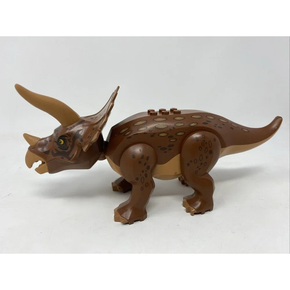 Lego Dinosaur Triceratops Minifigure Red Brown Jurassic World 76959 2010